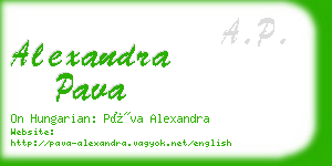 alexandra pava business card